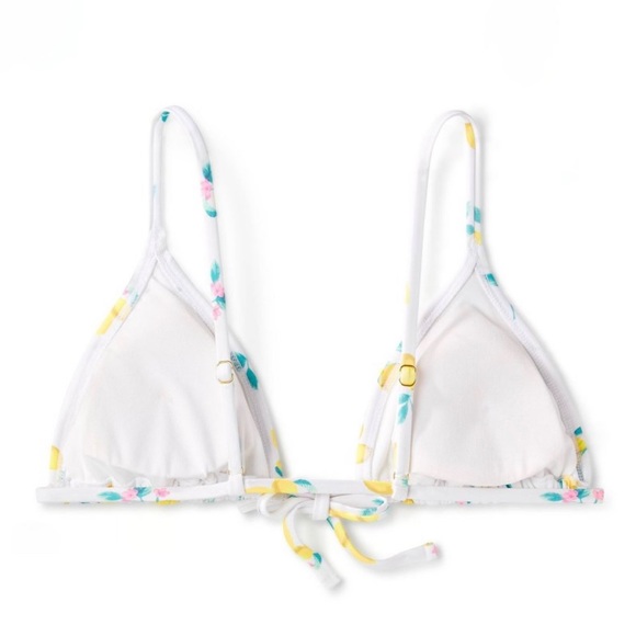 NWT - wild fable - Women’s Tie-Front Triangle Bikini Top - Lemon Print - Picture 5 of 6